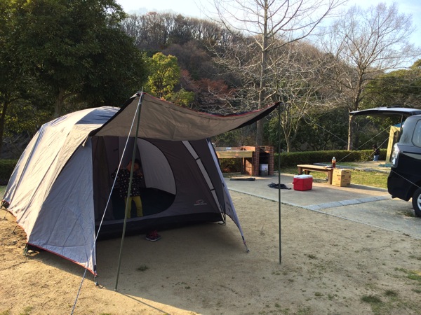 キャンプ用品を一から揃えてオートキャンプ@神戸市北区しあわせの村